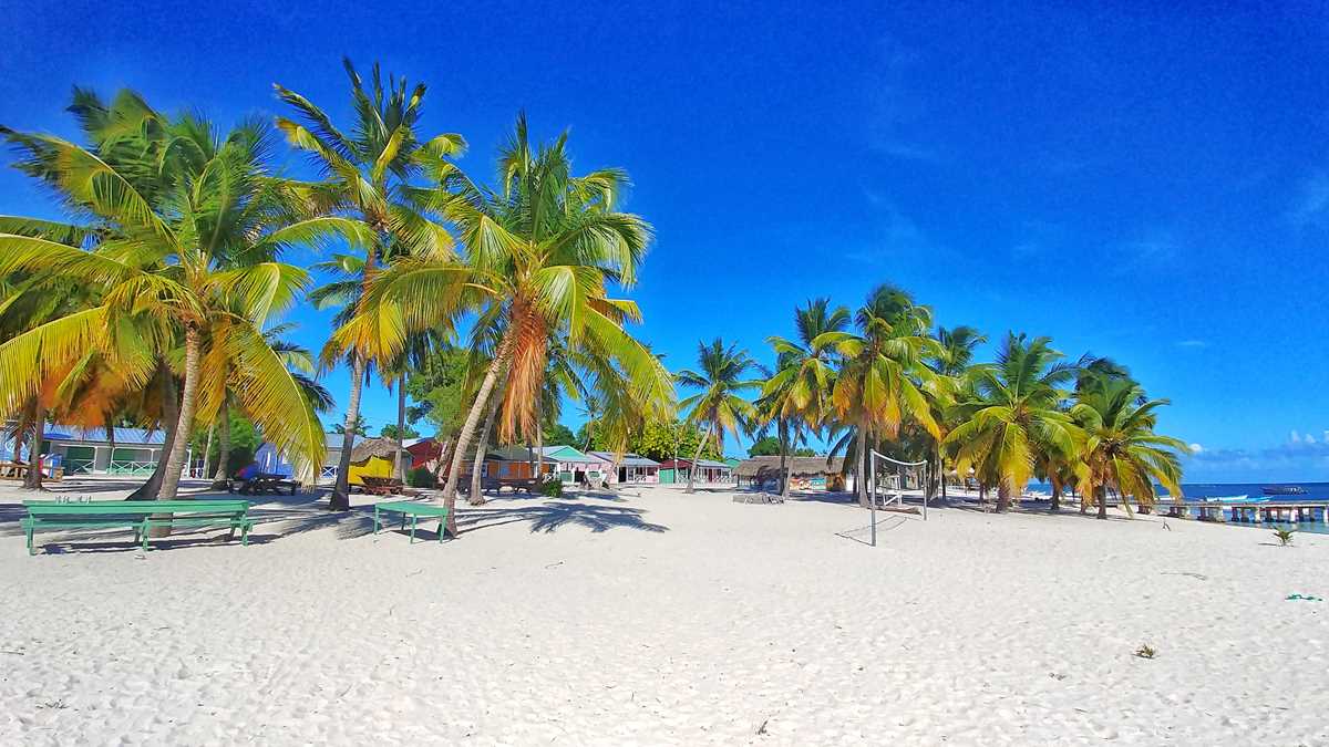 The beautiful and remote village of Mano Juan at Isla Saona in the Dominican Republic