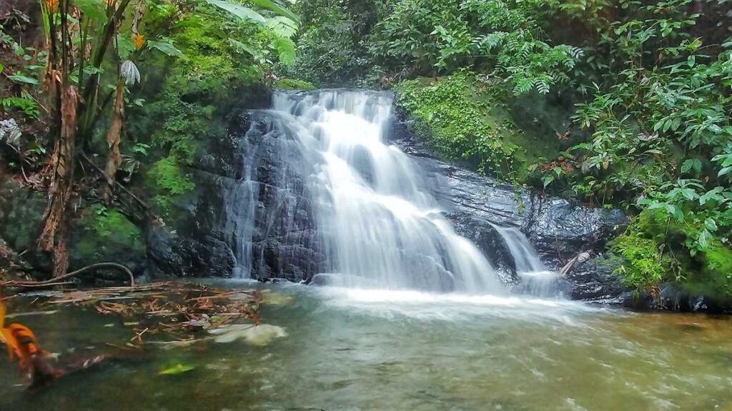 The waterfall of Salta de los Mosquitos in the Cordillera Oriental of the Dominican Republic