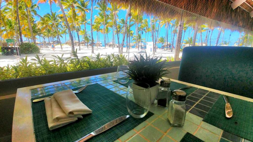 Beautiful view from the beach restaurant at Catalonia Punta Cana