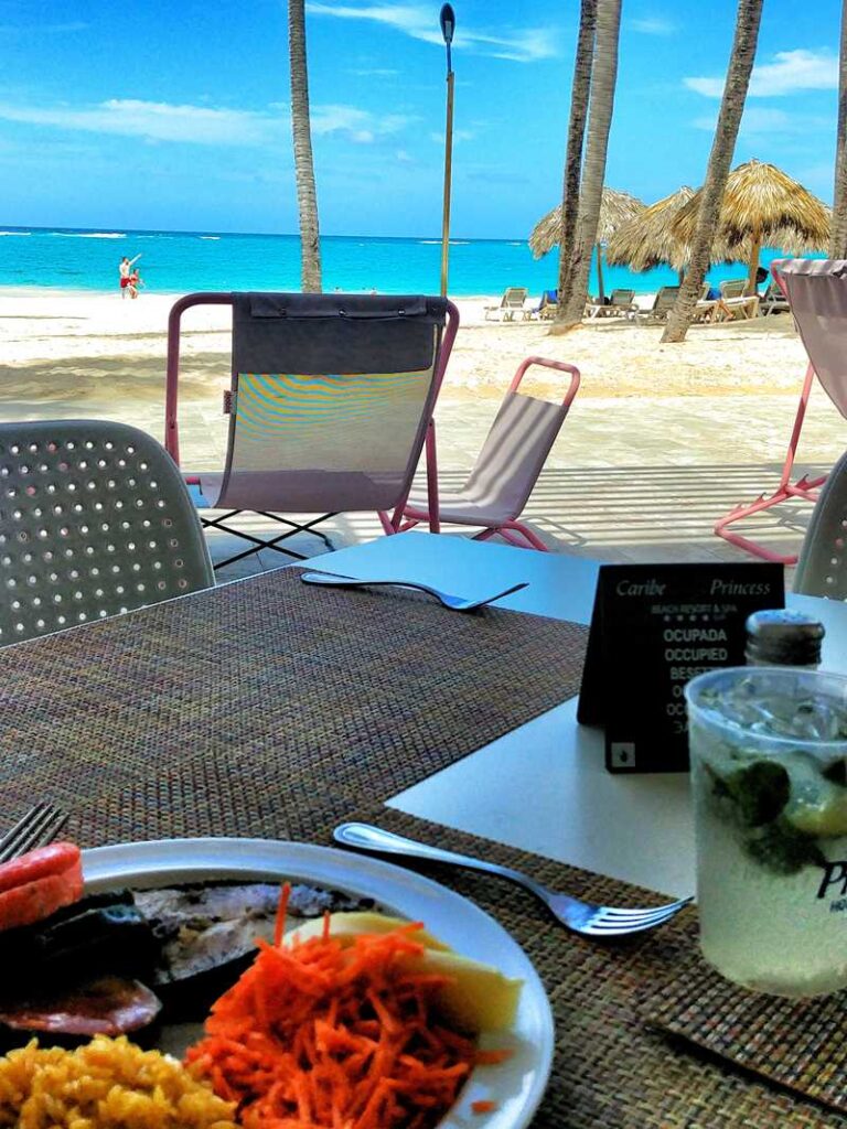 View from the new beach house snack buffet at Tropical Deluxe Princess