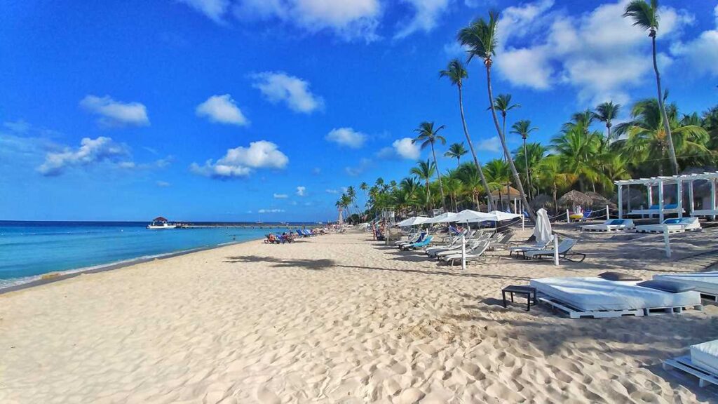 The beach at Catalonia La Romana, part of Playa Dominicus in Bayahibe