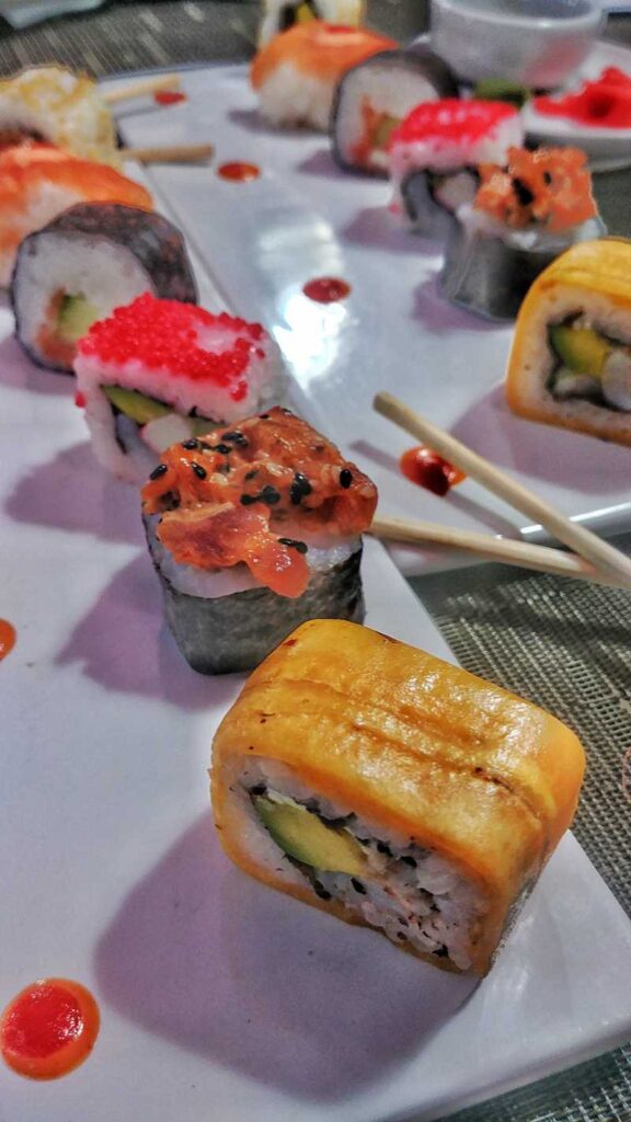 Delicious sushi at Riu Palace Macao, an adults-only resort in Punta Cana