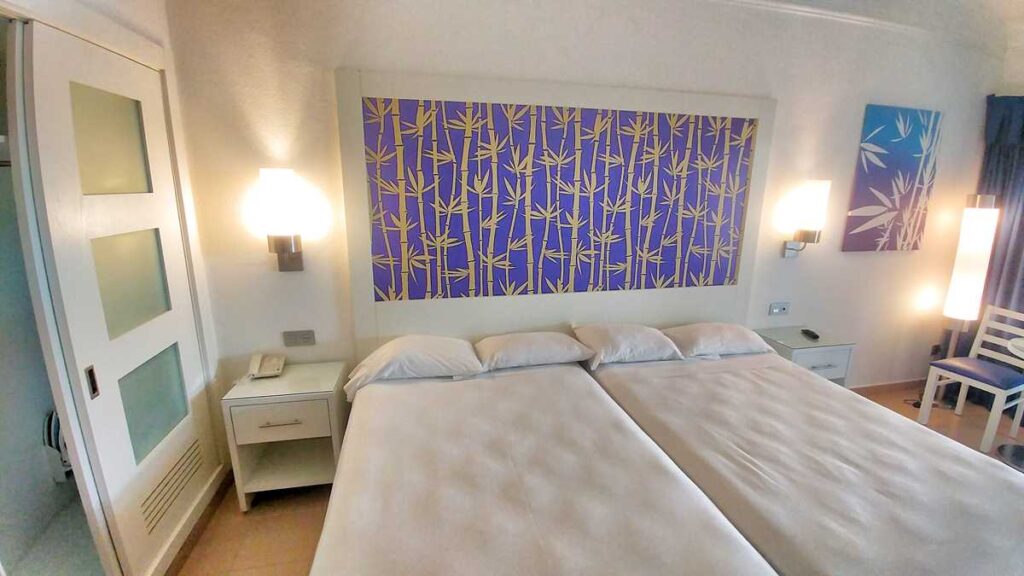 A standard room at Riu Bambu, an all-inclusive resort in Punta Cana