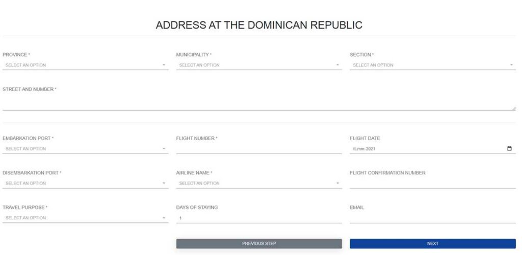 travel authorization form punta cana