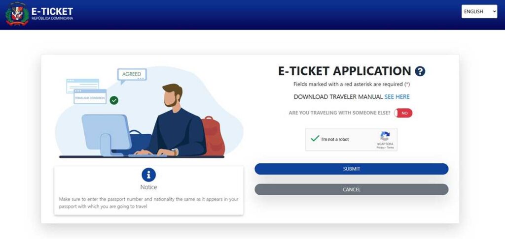 How to fill out the e-ticket for your Punta Cana vacation - Step 3