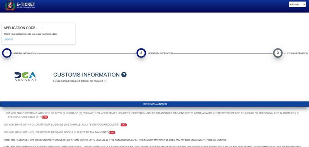 How to fill out the e-ticket for your Punta Cana vacation - Step 6