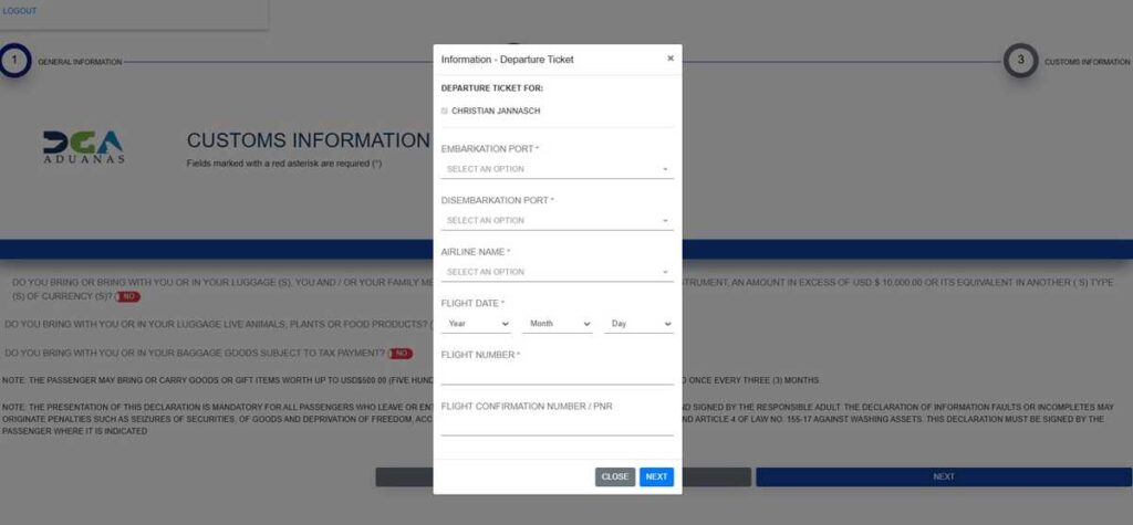 How to fill out the e-ticket for your Punta Cana vacation - Step 7