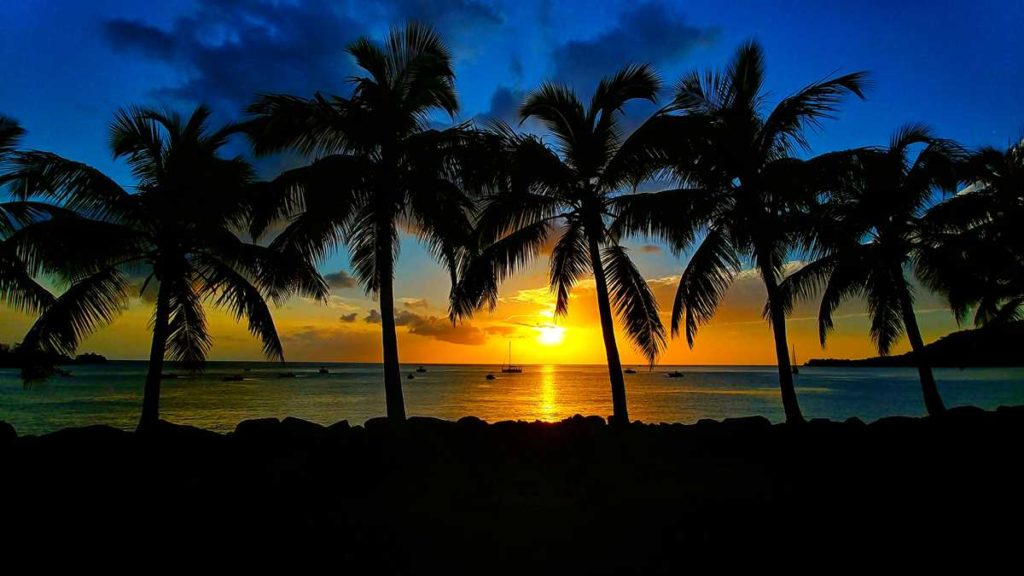 A beautiful sunset on the island of Guadeloupe